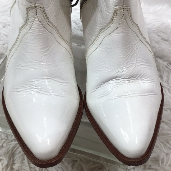 Free People white patent leather New Frontier western boots 38 - Picture 4 of 15